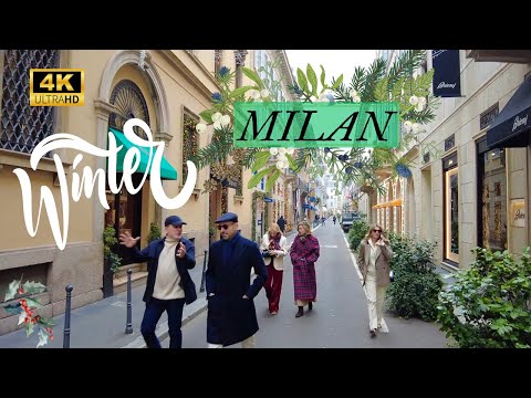 [4K] Winter Elegance in Milan 🎄✨ Italy Walking Tour with Christmas Markets & Fashion