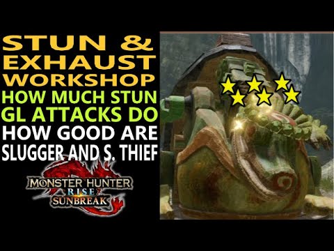 Monster Hunter Rise Sunbreak - Stun And Exhaust Effects Tested For Gunlance Slugger & Stamina Thief