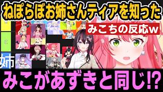 ねぽらぼお姉さんティアを知ったみこちの反応＆みこちが考えるお姉さんホロメン【ホロライブ切り抜き/さくらみこ/AZKi/白上フブキ/猫又おかゆ】