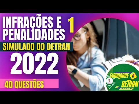 PROVA SIMULADA DO DETRAN MG 2022- Questões sobre INFRAÇÕES E PENALIDADES - SIMULADO DO DETRAN 2022