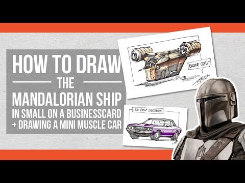 How to Draw on a business card - The Mandalorian