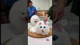Pet Sees Pet Cake and Runs – Cat Shocked! 😂🎂🐱#funny#shorts#funnycats#funnyanimals#petvideos