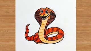 How To Draw A King Cobra 🐍 Easy | Step-By-Step Drawing Tutorial | Art Tutorial | Art Is My Soul🤗