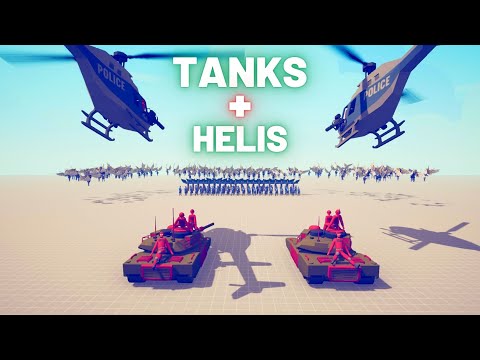 TANKS & HELICOPTERS vs ALL FACTIONS ARMIES - TABS - Totally Accurate Battle Simulator