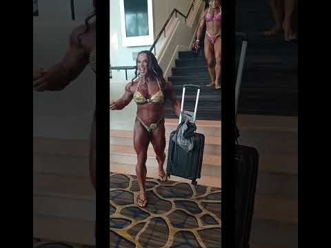 Tampa Pro - Womens Bodybuilding Athletes Walking Down the Stairs - Incredible Muscle Ladies!