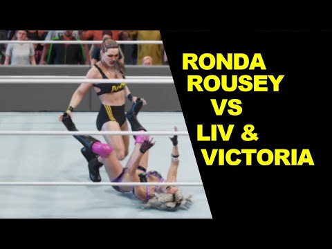 WWE 2K19 Ronda Rousey vs Victoria Kay & Liv Morgan - 2 on 1