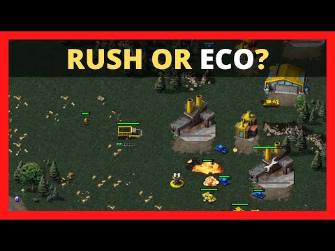 "Rush or Eco? (1vs1) Command and Conquer Red Alert Remastered Online Multiplayer
