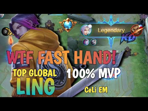LING FAST HAND GAMEPLAY! PERFECT MVP, TOP GLOBAL LING BY CeLi EM -MLBB