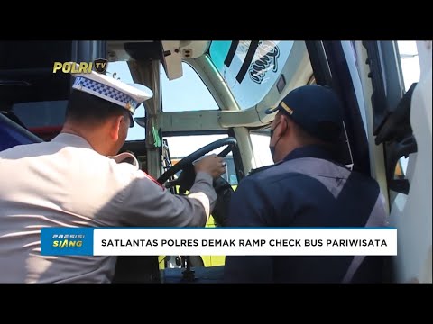 ANTISIPASI KECELAKAAN SATLANTAS POLRES DEMAK RAMP CHECK BUS WISATA