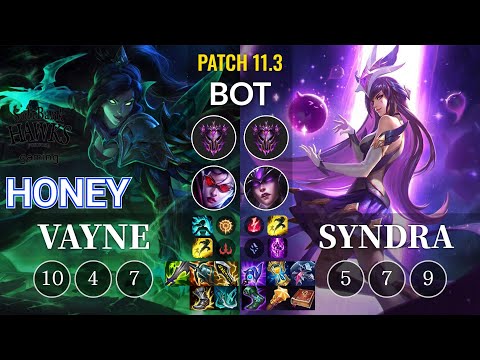SHG Honey Vayne vs Syndra Bot - KR Patch 11.3