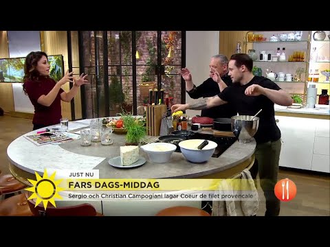 Far och son Campogiani lagar oemotståndlig fars dag-middag - Nyhetsmorgon (TV4)