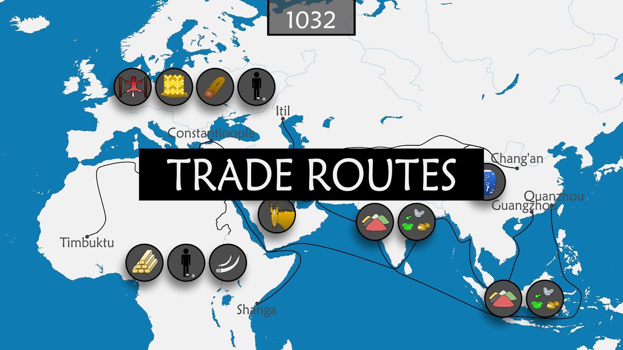 Which trade route was popular in North Africa?