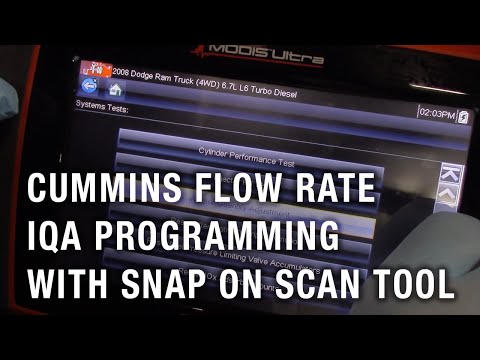 Cummins Flow Rate (Injector Quantity Adjustment) Programming with Snap On Scan Tool