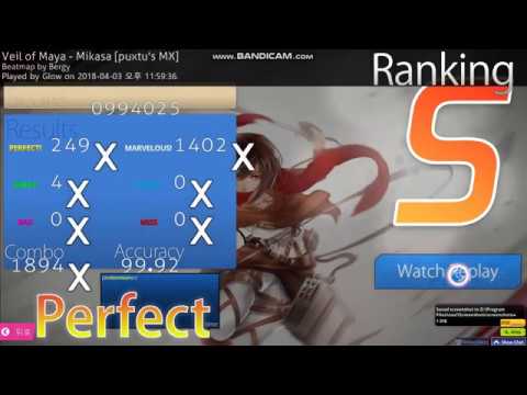 [osu!mania] ★4.67 Veil of Maya - Mikasa [puxtu's MX] FC