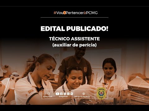 Novo concurso PCMG: 104 vagas para Técnico Assistente em Auxiliar de Perícia