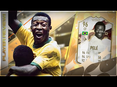 WHAT IS THAT INGAME FACE EA!!!! 96 RATED WORLD CUP ICON PELE PLAYER REVIEW - FIFA 23 ULTIMATE TEAM