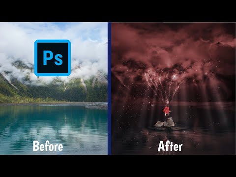 How to create photo manipulation - Flower in the lake - Photoshop tutorials