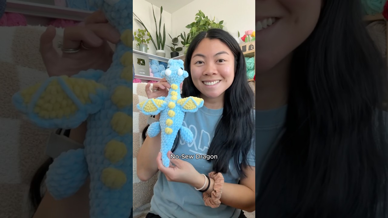 My best selling pattern is now a free tutorial! No sew crochet dragon out now 😌 #crochet #shorts