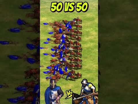 50 Elite Teutonic Knights vs 50 Elite Conquistadors (AoE2) #Shorts