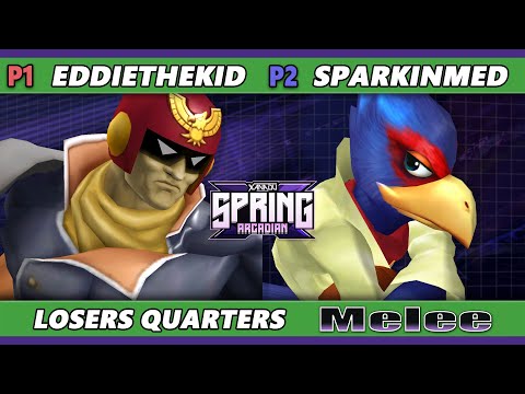 Xanadu Spring Arcadian Top 8 - EddieTheKid (Captain Falcon) Vs SparkinMed (Falco) Smash Melee - SSBM