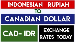 INDONESIAN RUPIAH TO CANADIAN DOLLAR EXCHANGE RATES TODAY 12 SEPTEMBER 2025
