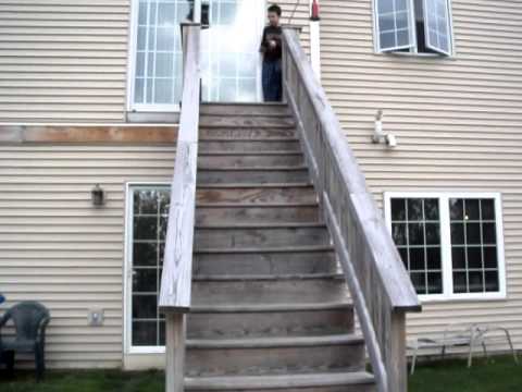 Remote control car crashes down stairs pt. 3