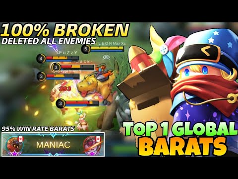 MANIAC! 95% Winrate BARATS BUILD & EMBLEM is SUPER BROKEN🔥 | Top 1 Global Barats | Mobile legends