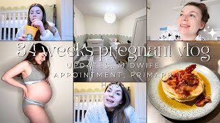 a very chatty 34 weeks pregnant vlog - updates, Midwife appointment, hospital bag primark haul etc