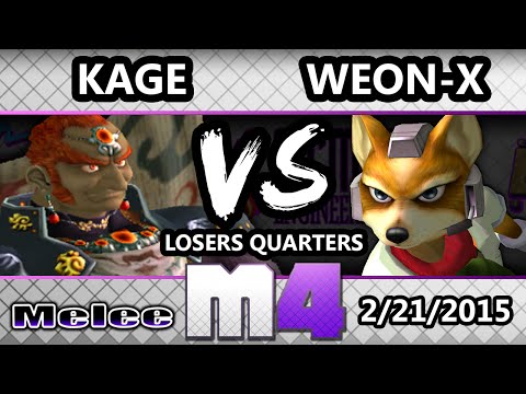 McSmashter 4 - Kage (Ganondorf) Vs. EMG | Weon-X (Fox) SSBM Losers Quarters - Melee