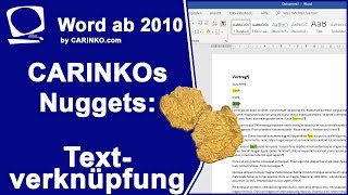 Textverknüpfung in Microsoft Word ab Version 2010 - CARINKOs Nuggets - carinko.com
