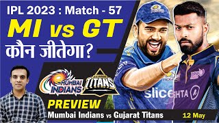 IPL 2023 : Match 57 | MI vs GT | Mumbai Indians vs Gujarat Titans | gt vs mi | Prediction