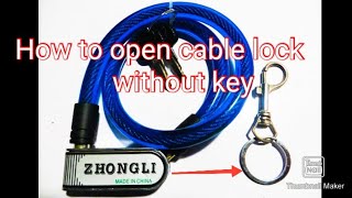 how to open cable lock without key