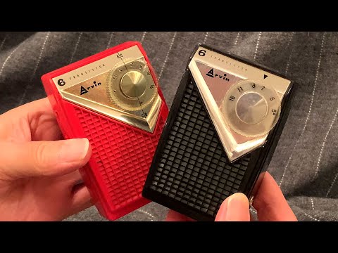 1961 unboxing USA-made transistor radio ARVIN with Hong Kong clone