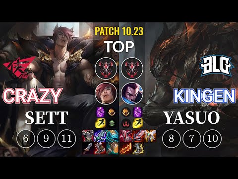 RW Crazy Sett vs BLG Kingen Yasuo Top - KR Patch 10.23