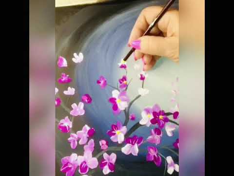 Урок №5 Рисуем легко цветущую ветку сакуру за 20 минут.