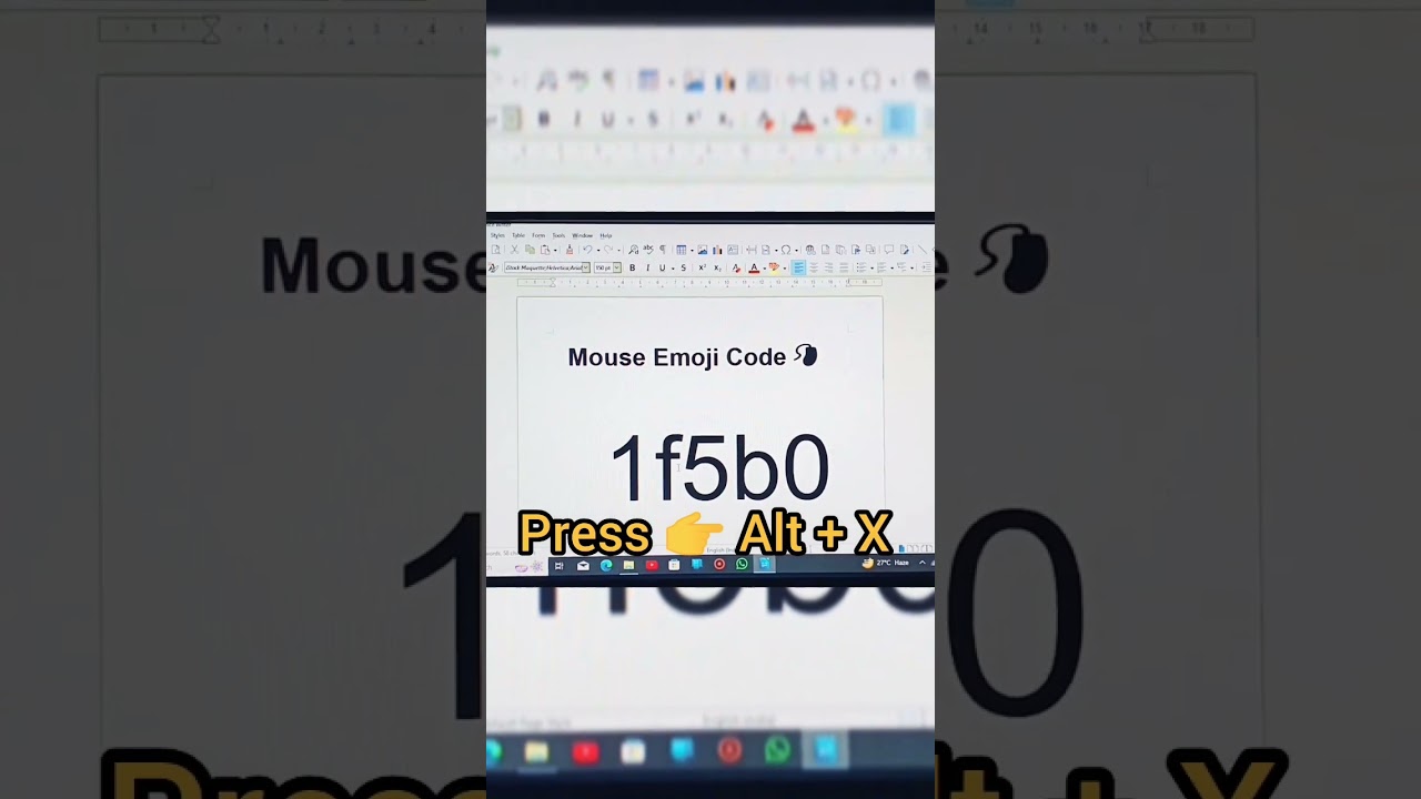 MOUSE EMOJI CODE IN LIBRE OFFICE #computer #viralshort #shortfeed #shorts