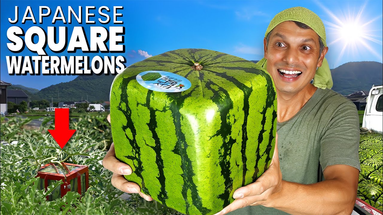 How Japanese Square Watermelons are Made & Eaten ★ ONLY in JAPAN