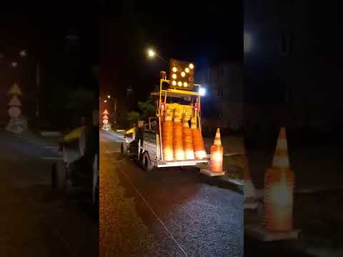 SEMCIR - Aplicare marcaj rutier bicomponent pe timpul nopții, locație DN6 Remetea Mare #shorts