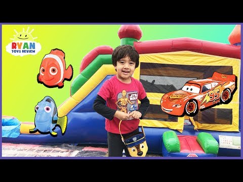 KIDS SURPRISE TOY HUNT CHALLENGE with Giant Inflatable Outdoor Playground