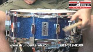 Tempus 5.5x14 Fiberglass Snare Drum, Blue Sparkle