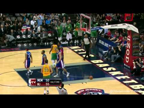 Rudy Gay hits off balance 3-Pointer at the HT Buzzer 15/2/12