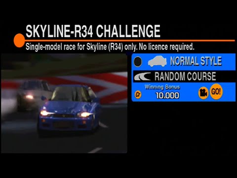 Gran Turismo 2 Walkthrough Part 36 Skyline R34 Challenge