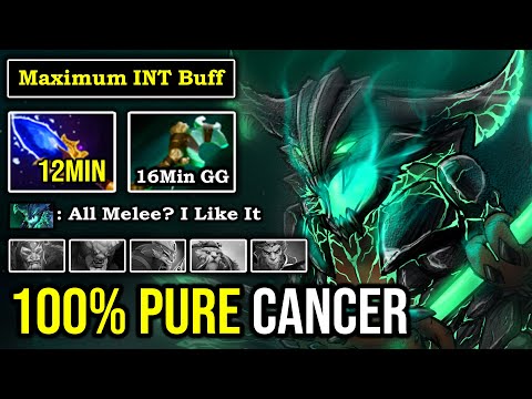100% PURE CANCER Super Pro OD 12Min Aghanim 16Min GG Vs All 5 Melee Enemy Crazy INT Buff DotA 2