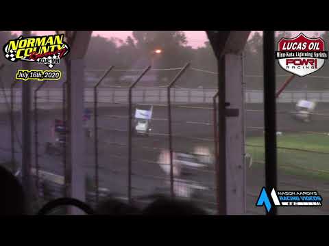 Norman County Raceway POWRi Lightning Sprint A-Main (7/16/20)