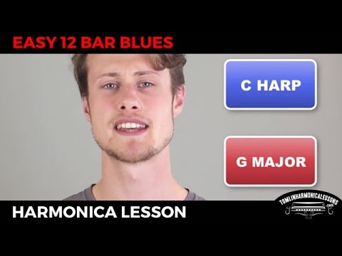 Awesome Beginner Harmonica 12 Bar Blues - C Harmonica Lesson + Free harp tab