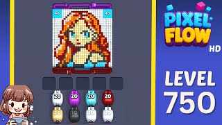 Pixel Flow Level 750 Solution Walkthrough