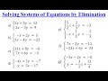 Elimination Method Solving Systems Of Equations Algebra