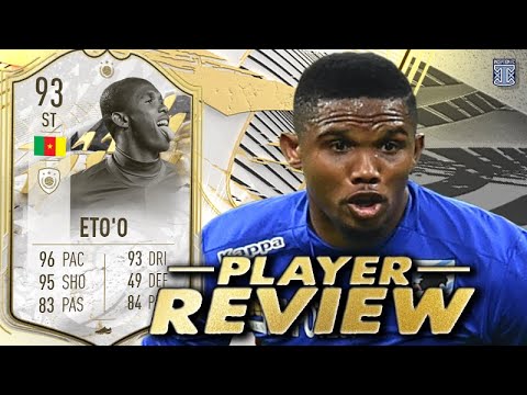 93 ICON SWAPS PRIME ICON MOMENTS ETO'O PLAYER REVIEW - SBC PLAYER - FIFA 22 ULTIMATE TEAM