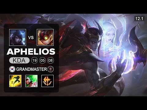 Aphelios ADC vs Ziggs - KR Grandmaster - Season 12 Patch 12.1