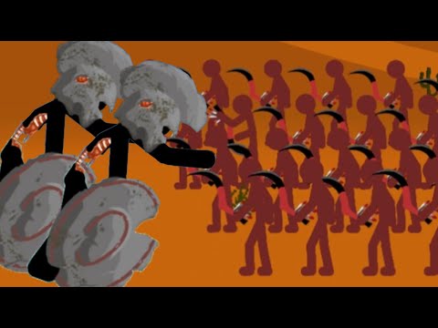 2 Stone Giants vs Sicklewrath Army Fight // Stick War Legacy